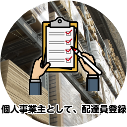 個人事業主として、配達員登録